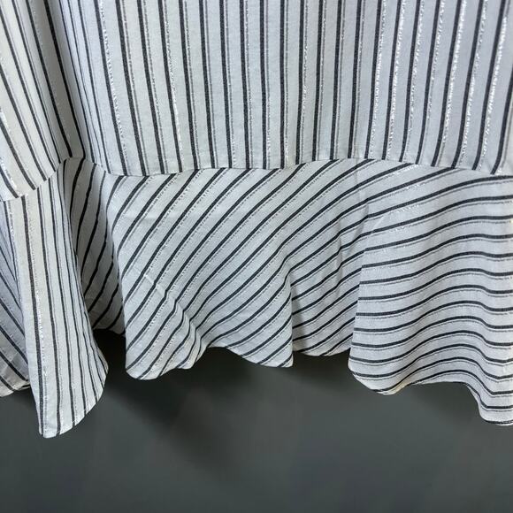 Rachel Roy Women's Esta Metallic Stripe Asymmetrical Faux Wrap Skirt Size 10 - Picture 6 of 13